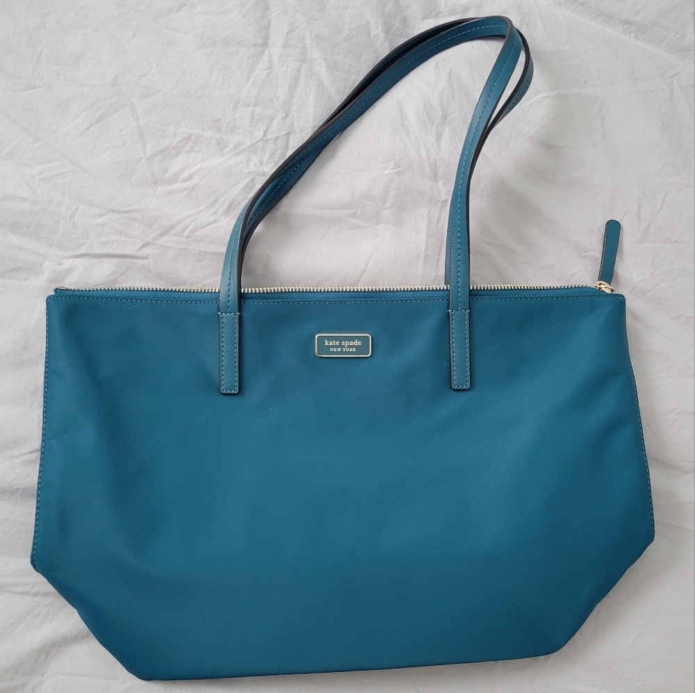 Kate Spade Teal Blue Nylon Tote